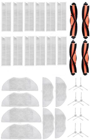 Xiaomi Vacuum Mop 2in1 Essential (MJSTG1) Robot Süpürge Uyumlu 28'li Yedek Parça Seti